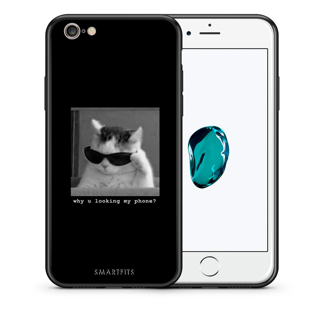 Θήκη iPhone 6/6s Meme Cat από τη Smartfits με σχέδιο στο πίσω μέρος και μαύρο περίβλημα | iPhone 6/6s Meme Cat case with colorful back and black bezels