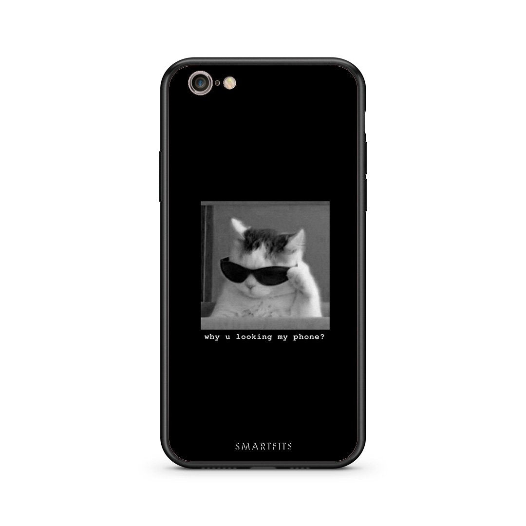 iphone 6 6s Meme Cat θήκη από τη Smartfits με σχέδιο στο πίσω μέρος και μαύρο περίβλημα | Smartphone case with colorful back and black bezels by Smartfits