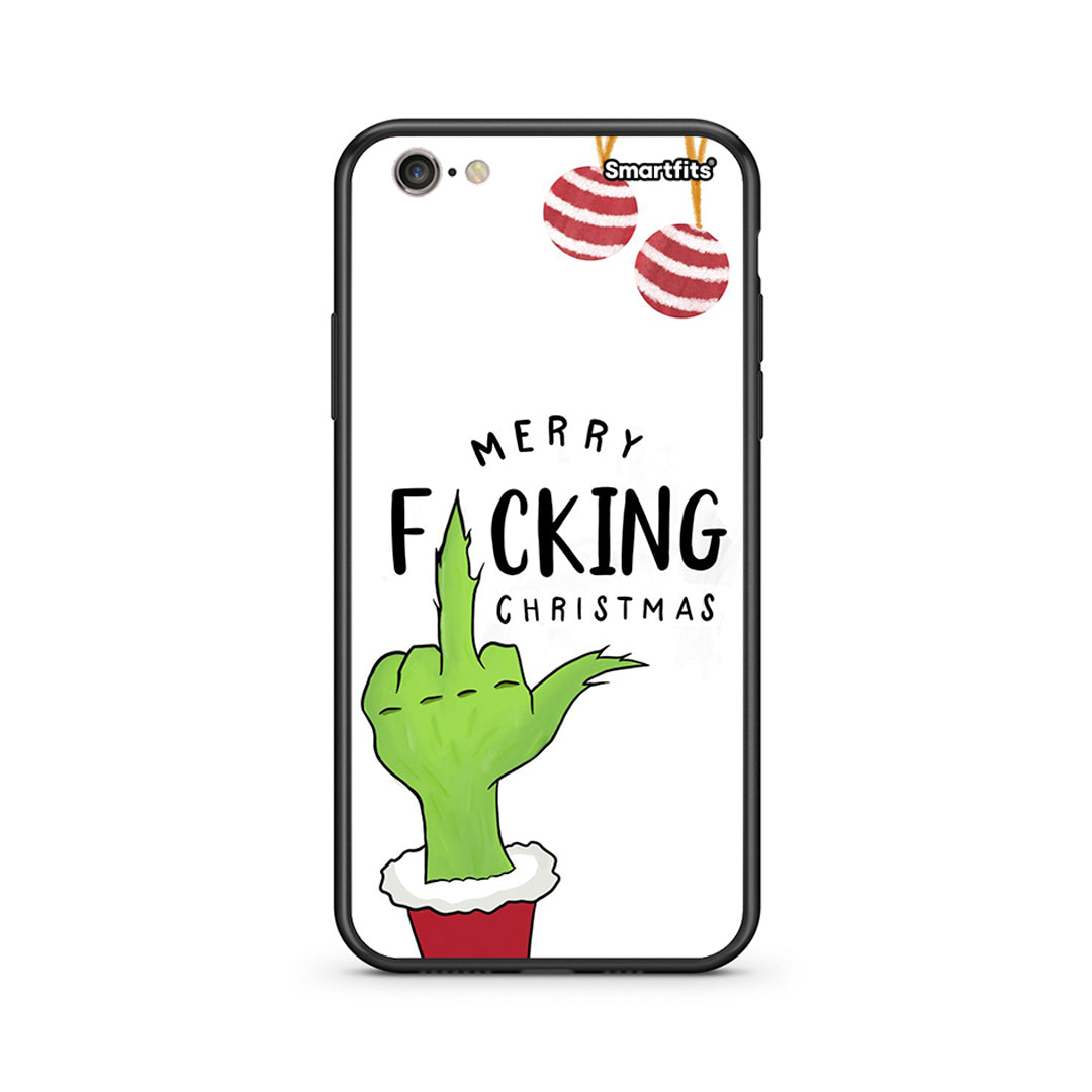 iphone 6 6s Merry F Xmas θήκη από τη Smartfits με σχέδιο στο πίσω μέρος και μαύρο περίβλημα | Smartphone case with colorful back and black bezels by Smartfits