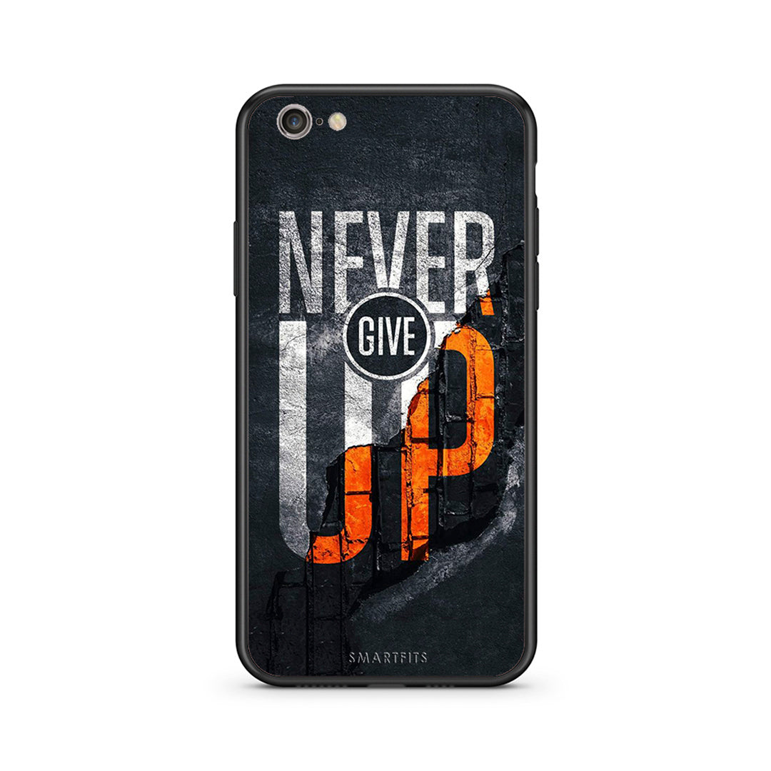 iphone 6 plus 6s plus Never Give Up Θήκη Αγίου Βαλεντίνου από τη Smartfits με σχέδιο στο πίσω μέρος και μαύρο περίβλημα | Smartphone case with colorful back and black bezels by Smartfits