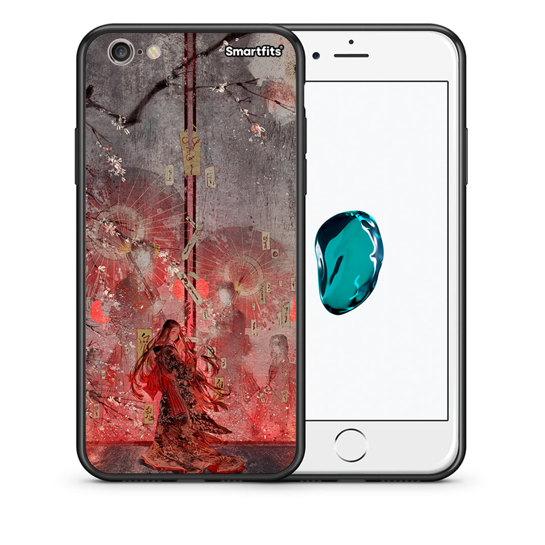 Θήκη iPhone 6/6s Nezuko Kamado από τη Smartfits με σχέδιο στο πίσω μέρος και μαύρο περίβλημα | iPhone 6/6s Nezuko Kamado case with colorful back and black bezels