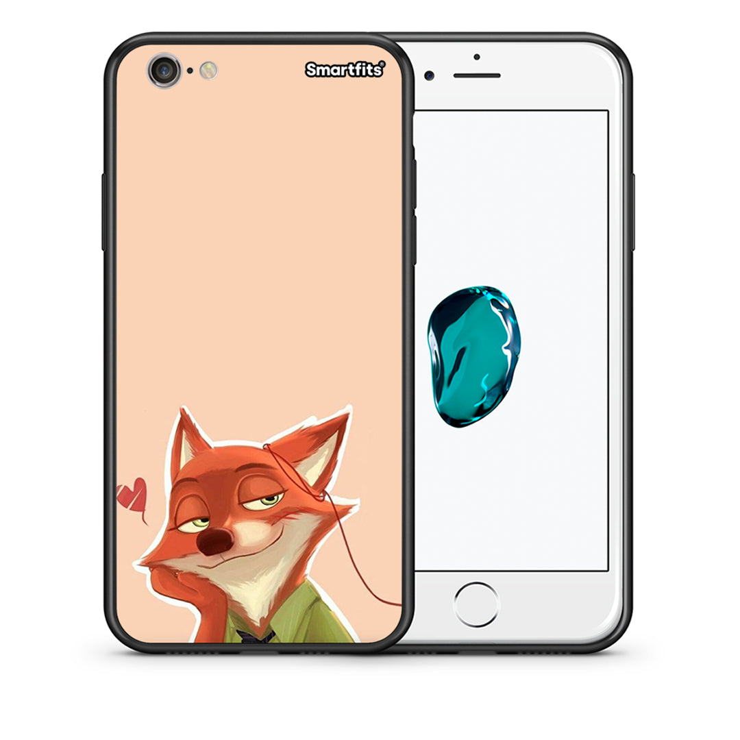 Θήκη iPhone 6/6s Nick Wilde And Judy Hopps Love 1 από τη Smartfits με σχέδιο στο πίσω μέρος και μαύρο περίβλημα | iPhone 6/6s Nick Wilde And Judy Hopps Love 1 case with colorful back and black bezels