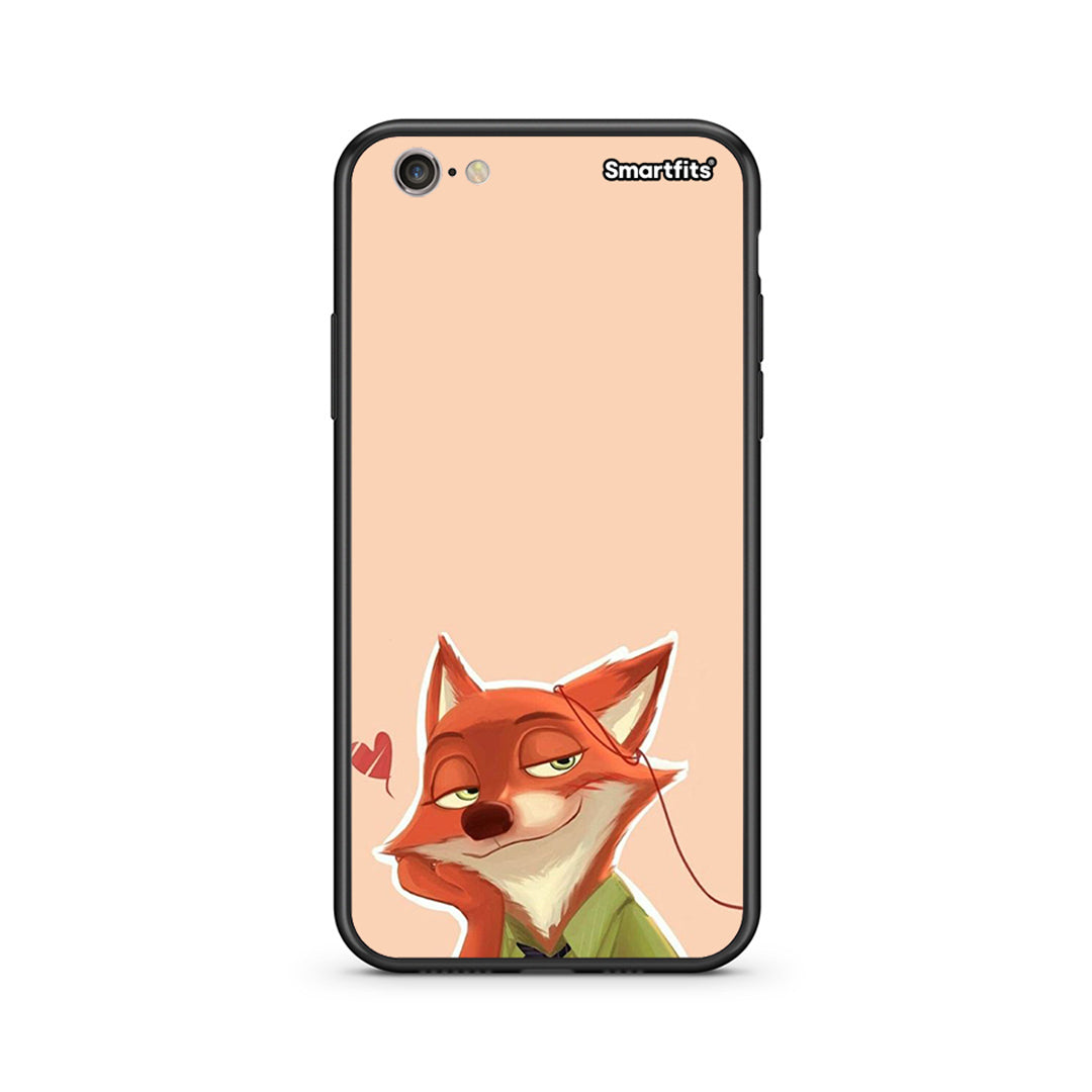 iphone 6 6s Nick Wilde And Judy Hopps Love 1 θήκη από τη Smartfits με σχέδιο στο πίσω μέρος και μαύρο περίβλημα | Smartphone case with colorful back and black bezels by Smartfits