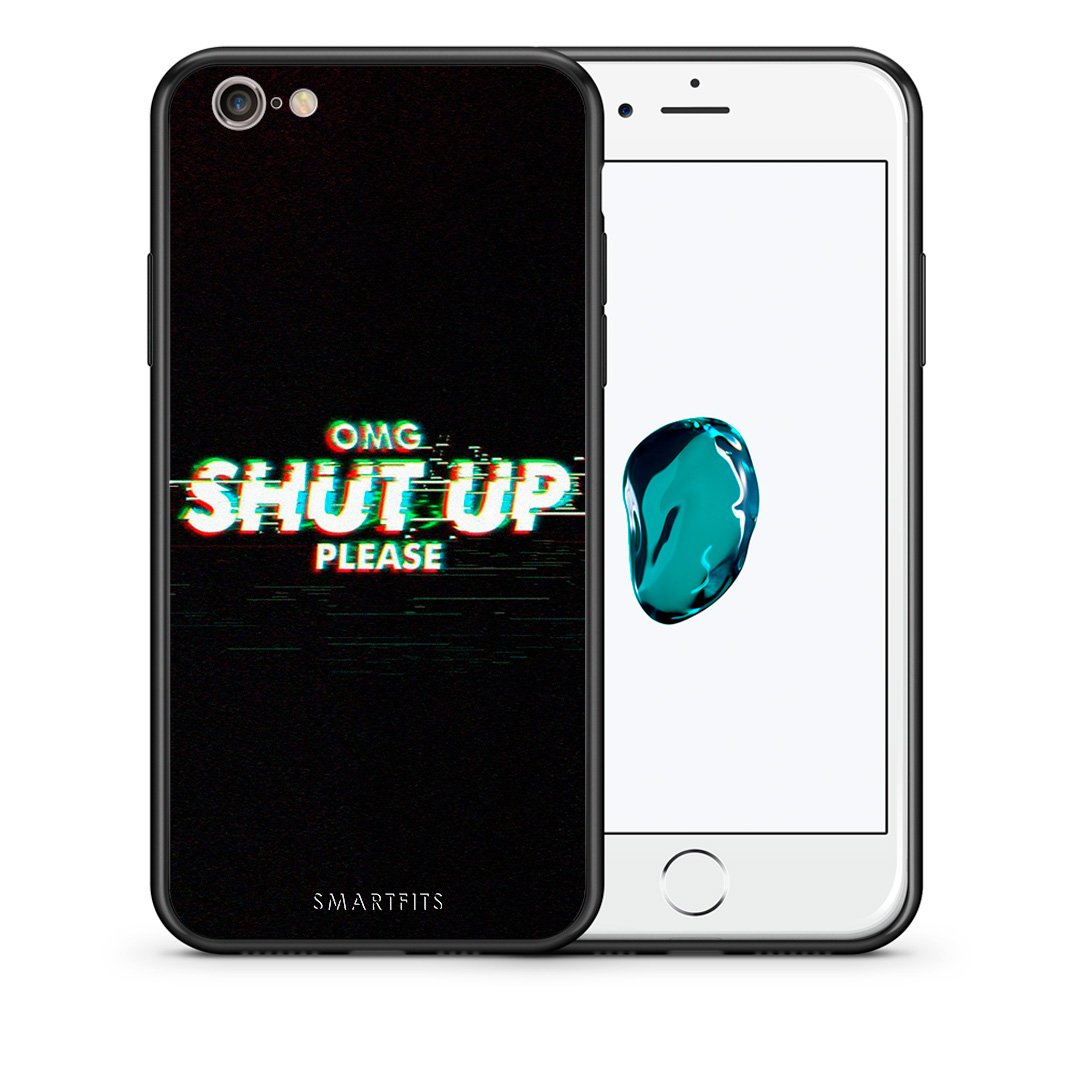 Θήκη iPhone 6/6s OMG ShutUp από τη Smartfits με σχέδιο στο πίσω μέρος και μαύρο περίβλημα | iPhone 6/6s OMG ShutUp case with colorful back and black bezels