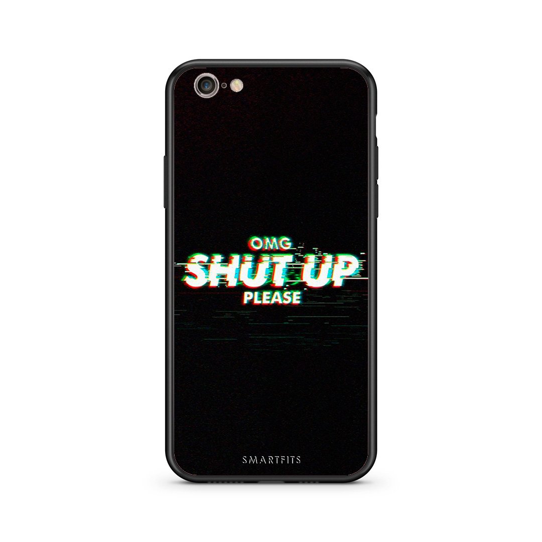 iphone 6 6s OMG ShutUp θήκη από τη Smartfits με σχέδιο στο πίσω μέρος και μαύρο περίβλημα | Smartphone case with colorful back and black bezels by Smartfits