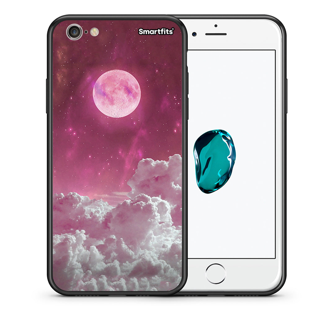 Θήκη iPhone 6 / 6s Pink Moon από τη Smartfits με σχέδιο στο πίσω μέρος και μαύρο περίβλημα | iPhone 6 / 6s Pink Moon case with colorful back and black bezels