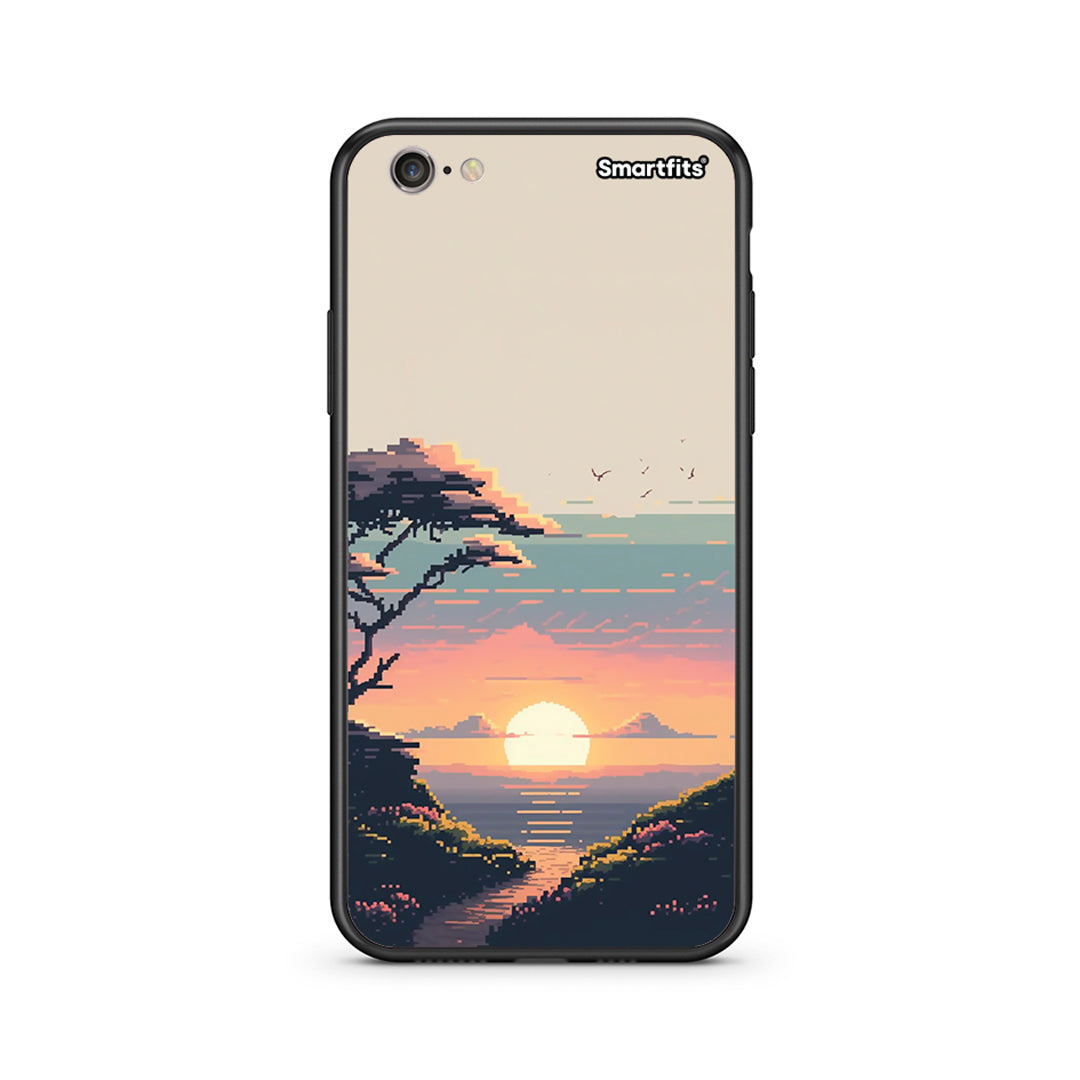 iphone 6 6s Pixel Sunset Θήκη από τη Smartfits με σχέδιο στο πίσω μέρος και μαύρο περίβλημα | Smartphone case with colorful back and black bezels by Smartfits