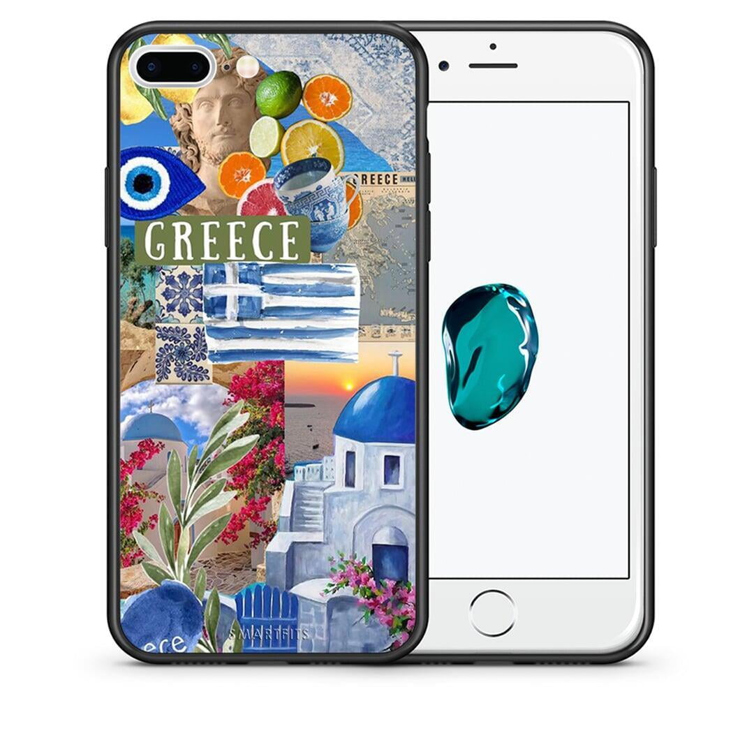 Θήκη iPhone 7 Plus / 8 Plus All Greek από τη Smartfits με σχέδιο στο πίσω μέρος και μαύρο περίβλημα | iPhone 7 Plus / 8 Plus All Greek case with colorful back and black bezels