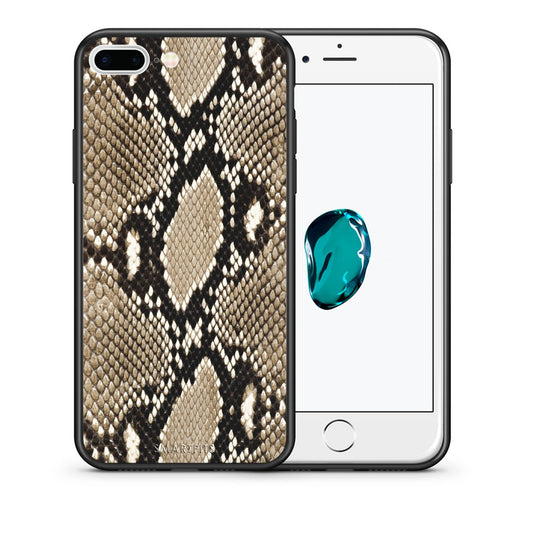 Θήκη iPhone 7 Plus/8 Plus Fashion Snake Animal από τη Smartfits με σχέδιο στο πίσω μέρος και μαύρο περίβλημα | iPhone 7 Plus/8 Plus Fashion Snake Animal case with colorful back and black bezels
