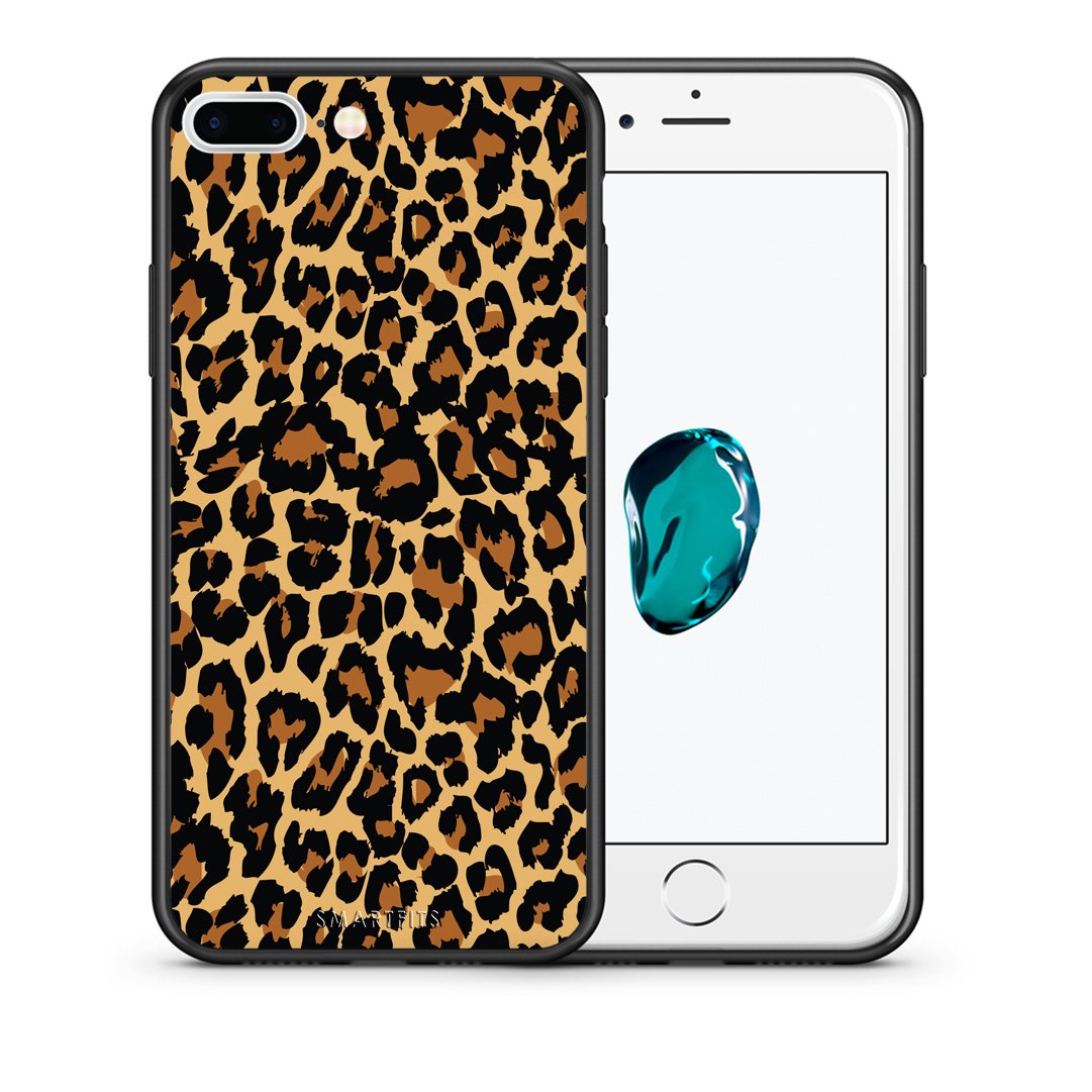 Θήκη iPhone 7 Plus/8 Plus Leopard Animal από τη Smartfits με σχέδιο στο πίσω μέρος και μαύρο περίβλημα | iPhone 7 Plus/8 Plus Leopard Animal case with colorful back and black bezels