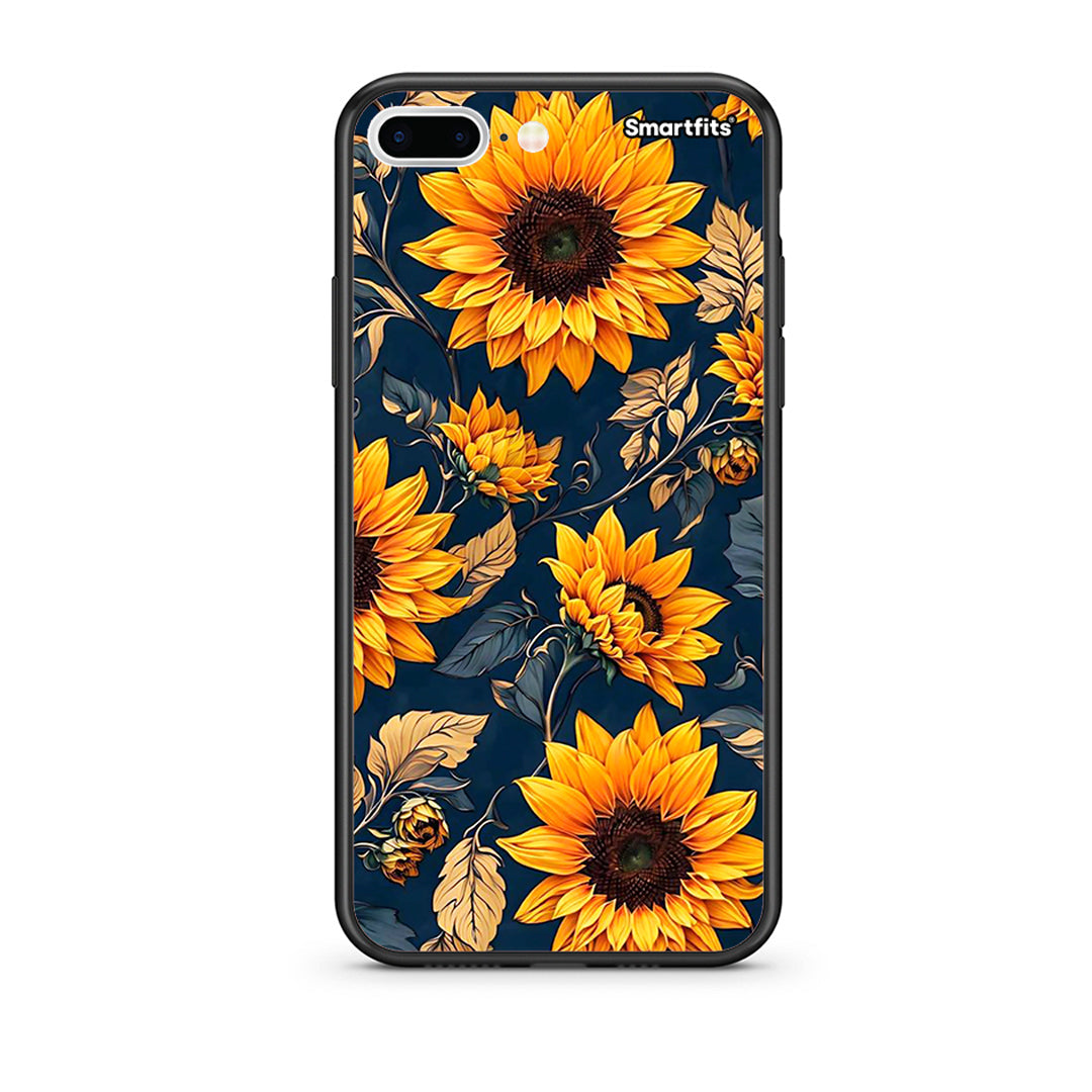iPhone 7 Plus / 8 Plus Autumn Sunflowers Θήκη από τη Smartfits με σχέδιο στο πίσω μέρος και μαύρο περίβλημα | Smartphone case with colorful back and black bezels by Smartfits