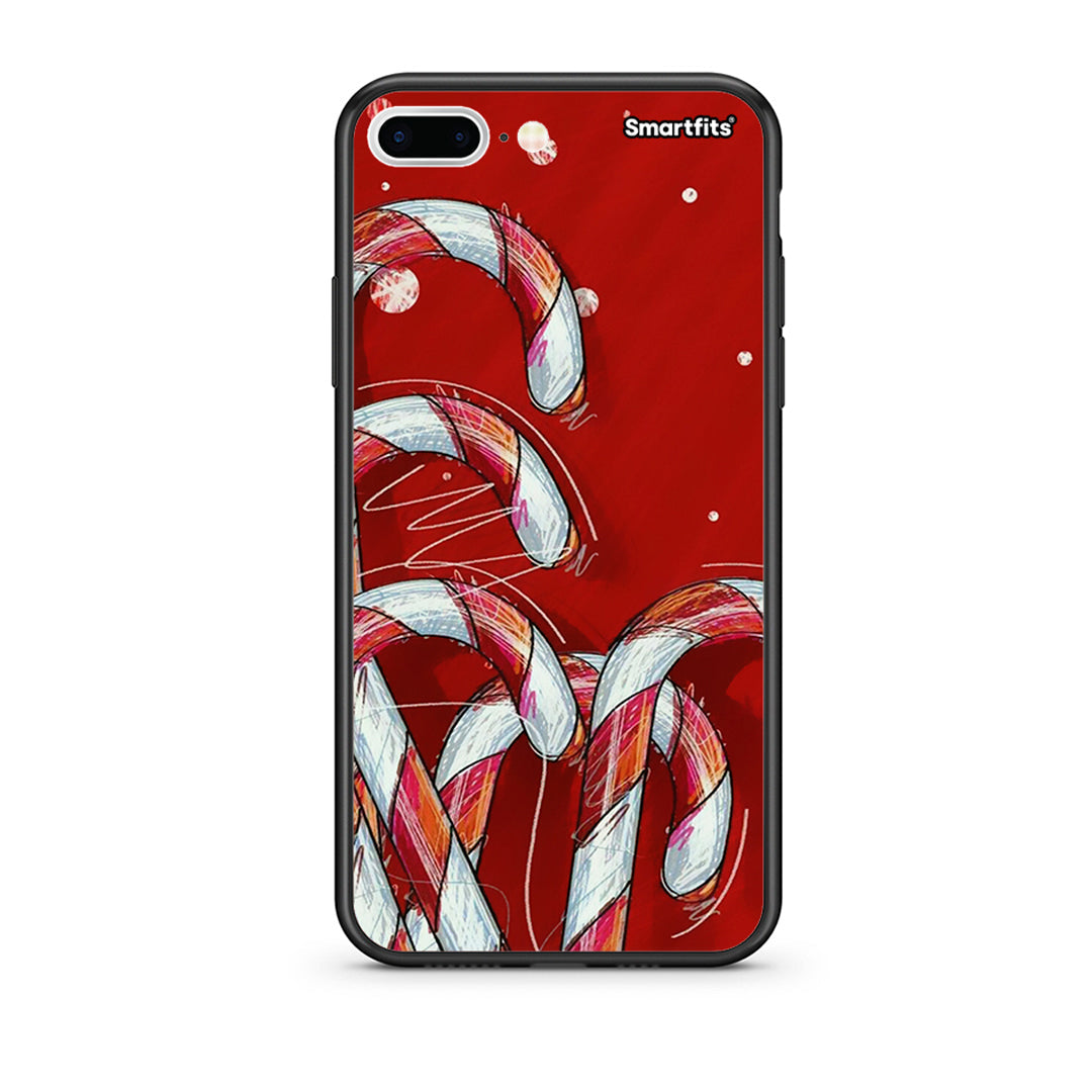 iPhone 7 Plus/8 Plus Candy Cane θήκη από τη Smartfits με σχέδιο στο πίσω μέρος και μαύρο περίβλημα | Smartphone case with colorful back and black bezels by Smartfits