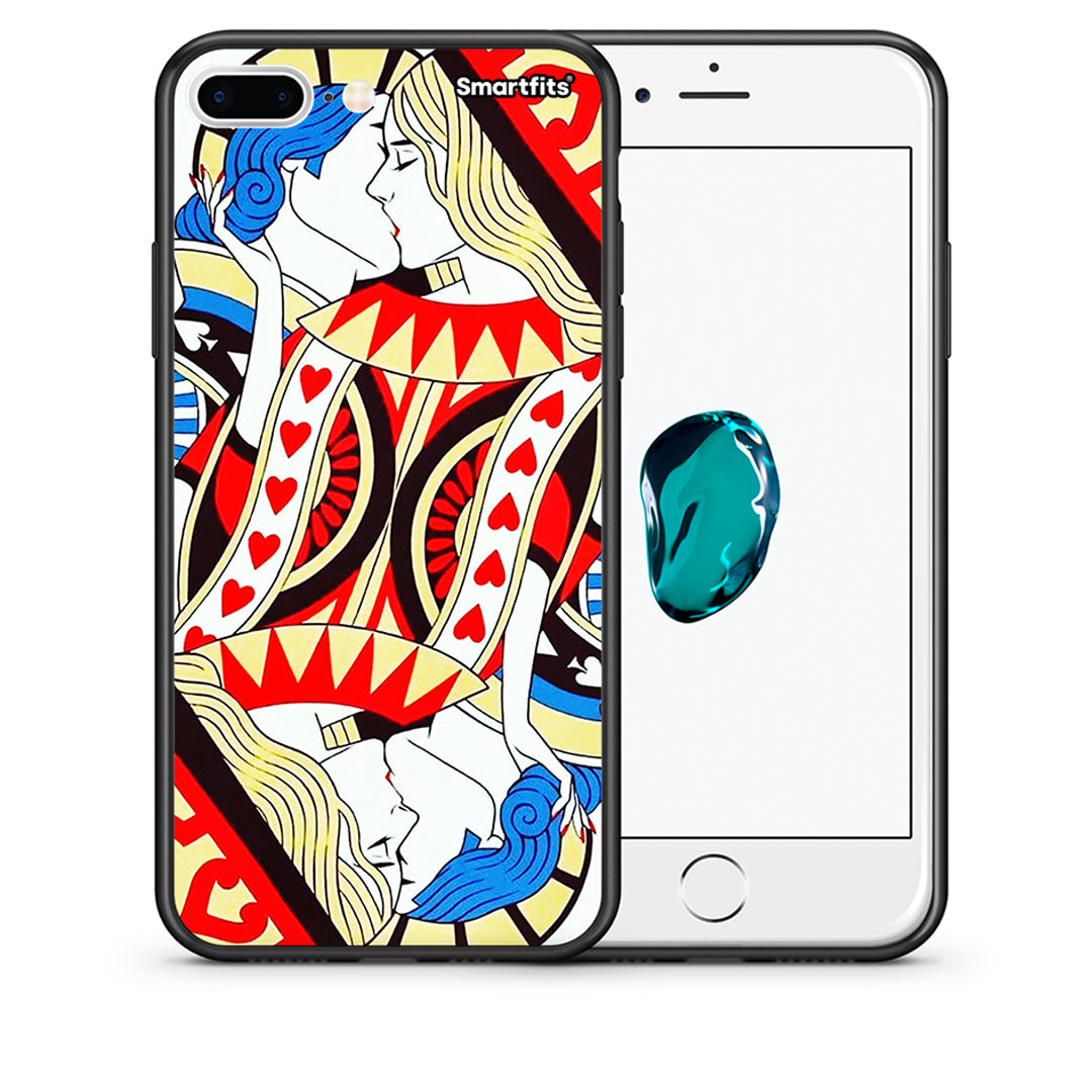 Θήκη iPhone 7 Plus/8 Plus Card Love από τη Smartfits με σχέδιο στο πίσω μέρος και μαύρο περίβλημα | iPhone 7 Plus/8 Plus Card Love case with colorful back and black bezels