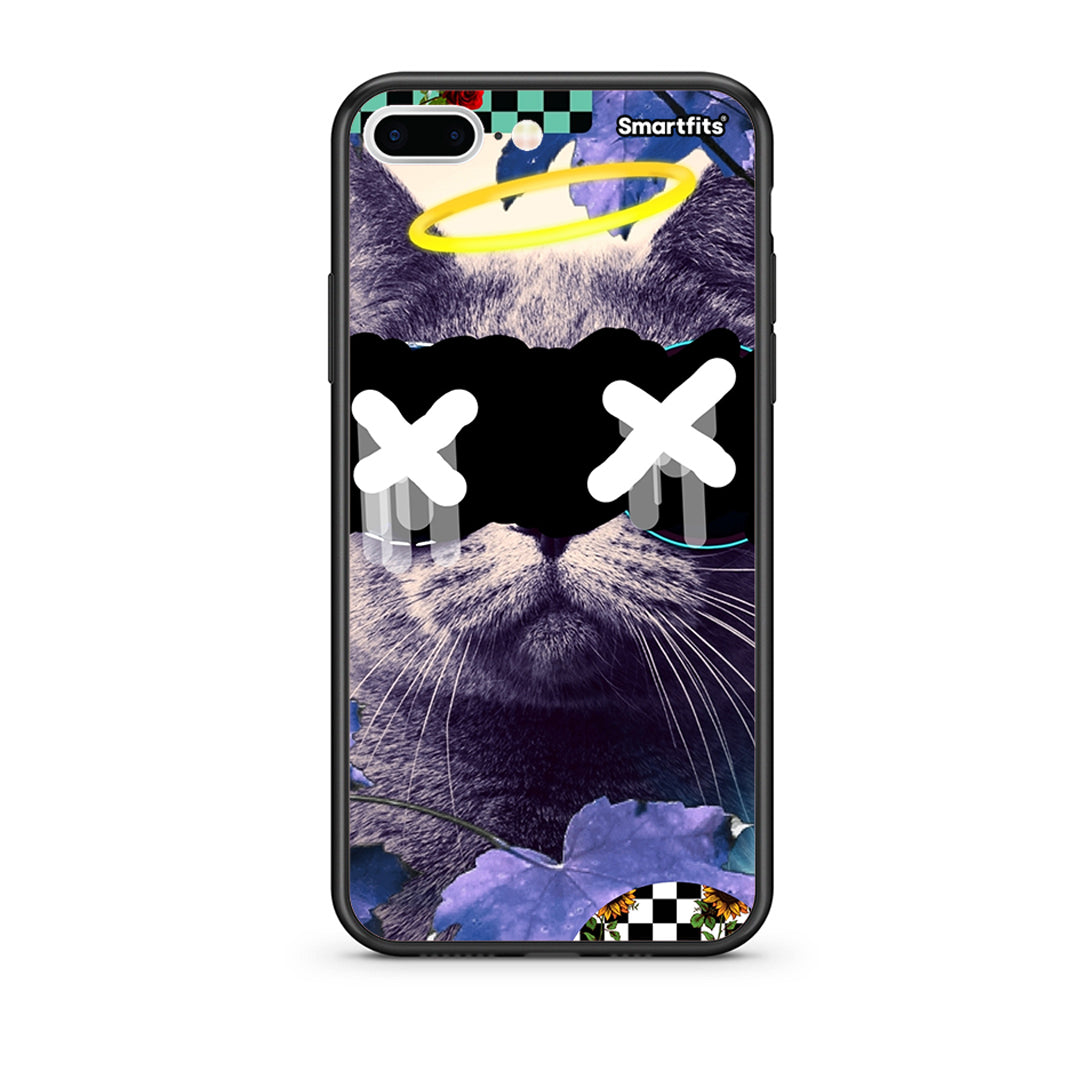 iPhone 7 Plus/8 Plus Cat Collage θήκη από τη Smartfits με σχέδιο στο πίσω μέρος και μαύρο περίβλημα | Smartphone case with colorful back and black bezels by Smartfits