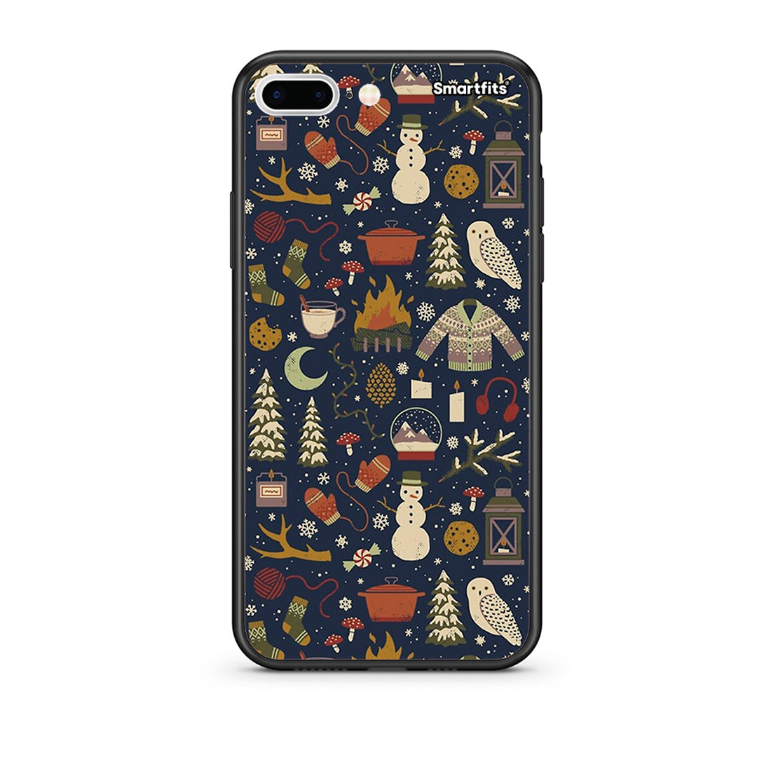 iPhone 7 Plus/8 Plus Christmas Elements θήκη από τη Smartfits με σχέδιο στο πίσω μέρος και μαύρο περίβλημα | Smartphone case with colorful back and black bezels by Smartfits