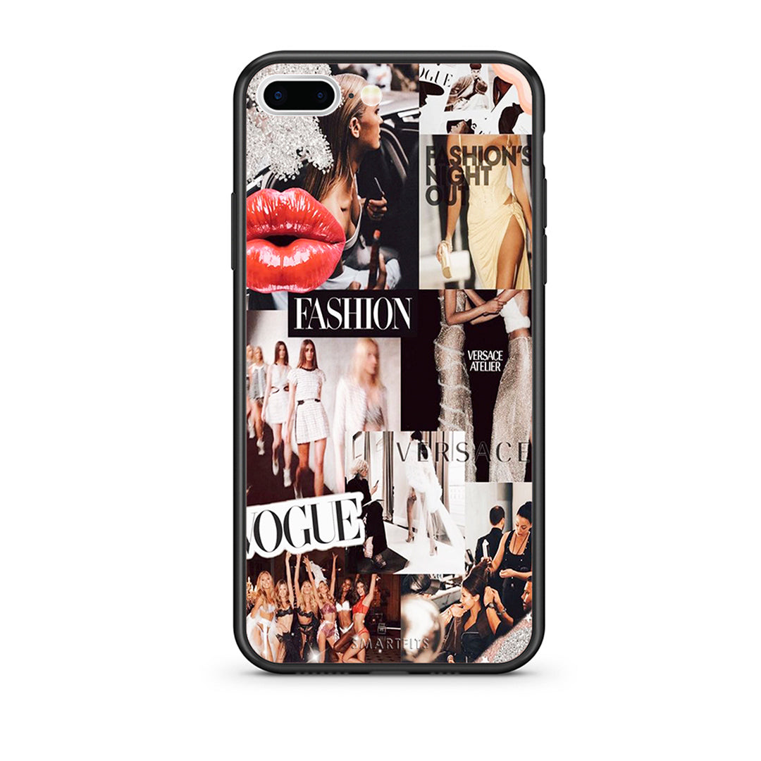 iPhone 7 Plus / 8 Plus Collage Fashion Θήκη Αγίου Βαλεντίνου από τη Smartfits με σχέδιο στο πίσω μέρος και μαύρο περίβλημα | Smartphone case with colorful back and black bezels by Smartfits
