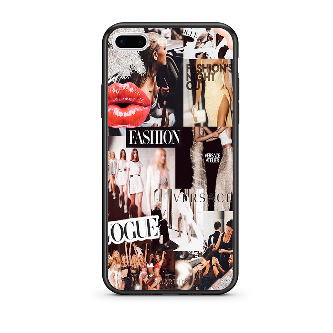 iPhone 7 Plus / 8 Plus Collage Fashion Θήκη Αγίου Βαλεντίνου από τη Smartfits με σχέδιο στο πίσω μέρος και μαύρο περίβλημα | Smartphone case with colorful back and black bezels by Smartfits