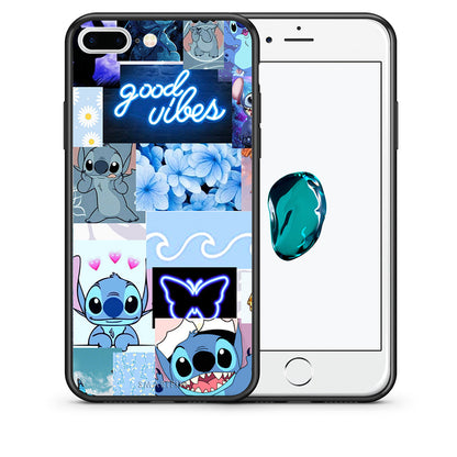 Θήκη Αγίου Βαλεντίνου iPhone 7 Plus / 8 Plus Collage Good Vibes από τη Smartfits με σχέδιο στο πίσω μέρος και μαύρο περίβλημα | iPhone 7 Plus / 8 Plus Collage Good Vibes case with colorful back and black bezels