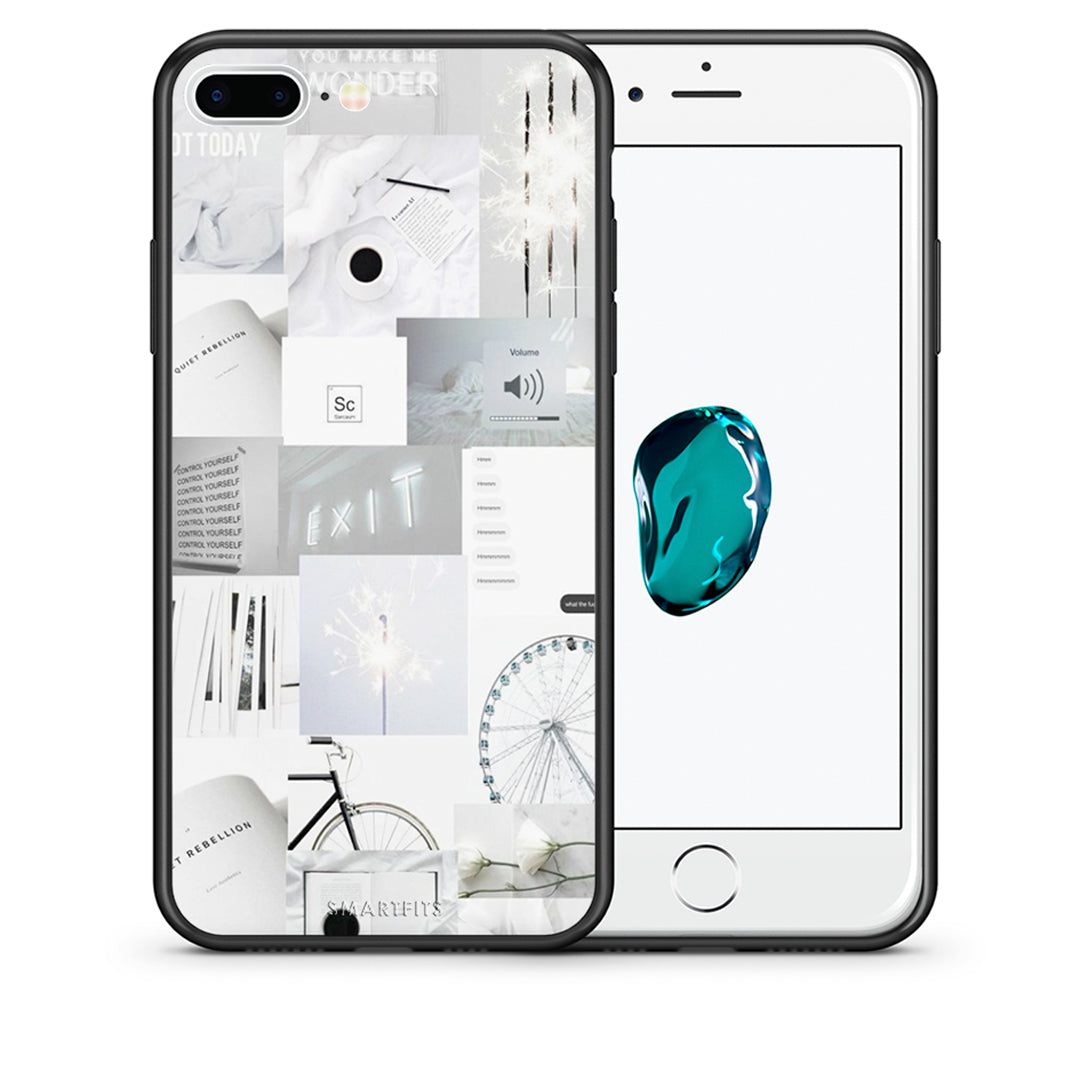 Θήκη Αγίου Βαλεντίνου iPhone 7 Plus / 8 Plus Collage Make Me Wonder από τη Smartfits με σχέδιο στο πίσω μέρος και μαύρο περίβλημα | iPhone 7 Plus / 8 Plus Collage Make Me Wonder case with colorful back and black bezels