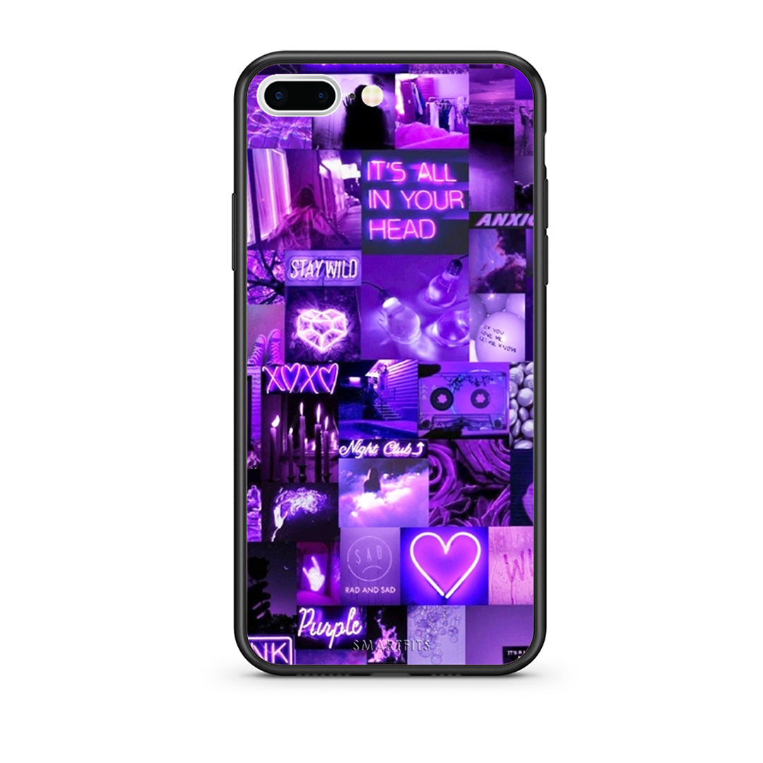 iPhone 7 Plus / 8 Plus Collage Stay Wild Θήκη Αγίου Βαλεντίνου από τη Smartfits με σχέδιο στο πίσω μέρος και μαύρο περίβλημα | Smartphone case with colorful back and black bezels by Smartfits