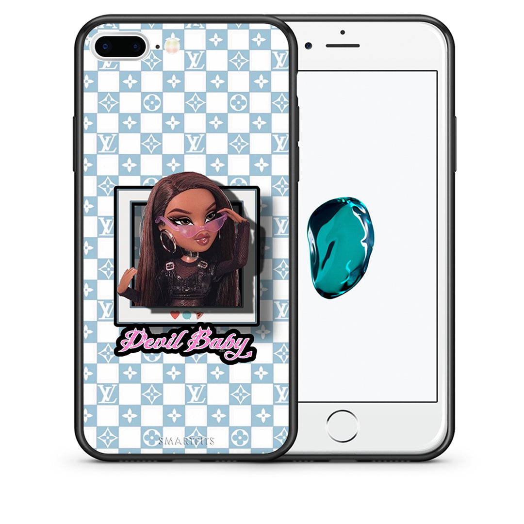 Θήκη Αγίου Βαλεντίνου iPhone 7 Plus / 8 Plus Devil Baby από τη Smartfits με σχέδιο στο πίσω μέρος και μαύρο περίβλημα | iPhone 7 Plus / 8 Plus Devil Baby case with colorful back and black bezels