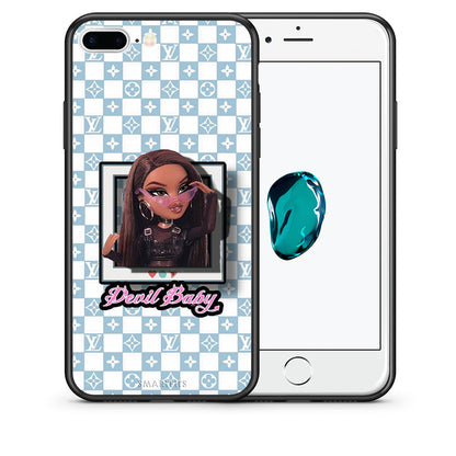 Θήκη Αγίου Βαλεντίνου iPhone 7 Plus / 8 Plus Devil Baby από τη Smartfits με σχέδιο στο πίσω μέρος και μαύρο περίβλημα | iPhone 7 Plus / 8 Plus Devil Baby case with colorful back and black bezels