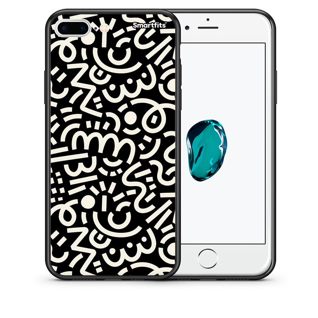 Θήκη iPhone 7 Plus / 8 Plus Doodle Art από τη Smartfits με σχέδιο στο πίσω μέρος και μαύρο περίβλημα | iPhone 7 Plus / 8 Plus Doodle Art case with colorful back and black bezels