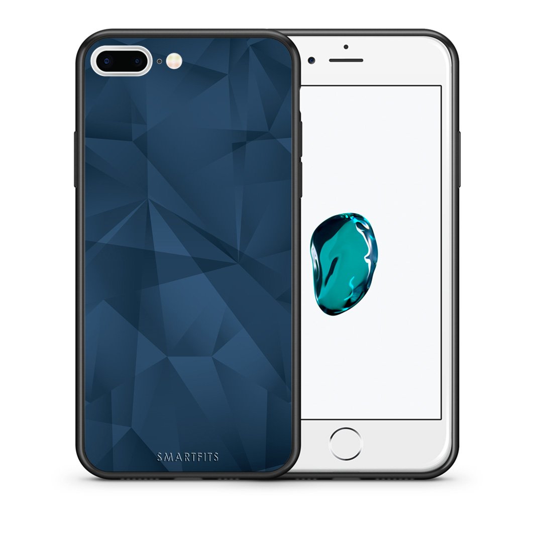Θήκη iPhone 7 Plus/8 Plus Blue Abstract Geometric από τη Smartfits με σχέδιο στο πίσω μέρος και μαύρο περίβλημα | iPhone 7 Plus/8 Plus Blue Abstract Geometric case with colorful back and black bezels