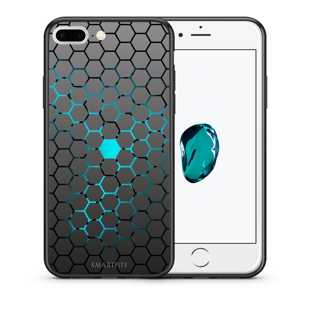 Θήκη iPhone 7 Plus/8 Plus Hexagonal Geometric από τη Smartfits με σχέδιο στο πίσω μέρος και μαύρο περίβλημα | iPhone 7 Plus/8 Plus Hexagonal Geometric case with colorful back and black bezels