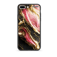 Thumbnail for iPhone 7 Plus/8 Plus Glamorous Pink Marble θήκη από τη Smartfits με σχέδιο στο πίσω μέρος και μαύρο περίβλημα | Smartphone case with colorful back and black bezels by Smartfits