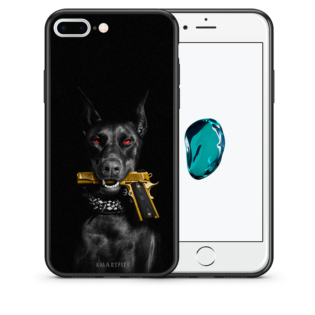 Θήκη Αγίου Βαλεντίνου iPhone 7 Plus / 8 Plus Golden Gun από τη Smartfits με σχέδιο στο πίσω μέρος και μαύρο περίβλημα | iPhone 7 Plus / 8 Plus Golden Gun case with colorful back and black bezels