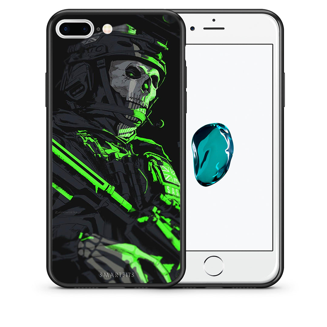 Θήκη Αγίου Βαλεντίνου iPhone 7 Plus / 8 Plus Green Soldier από τη Smartfits με σχέδιο στο πίσω μέρος και μαύρο περίβλημα | iPhone 7 Plus / 8 Plus Green Soldier case with colorful back and black bezels