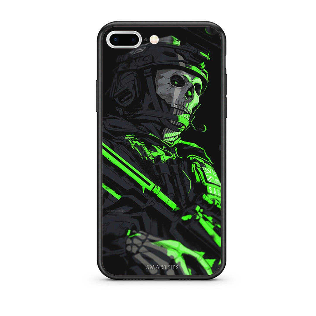 iPhone 7 Plus / 8 Plus Green Soldier Θήκη Αγίου Βαλεντίνου από τη Smartfits με σχέδιο στο πίσω μέρος και μαύρο περίβλημα | Smartphone case with colorful back and black bezels by Smartfits
