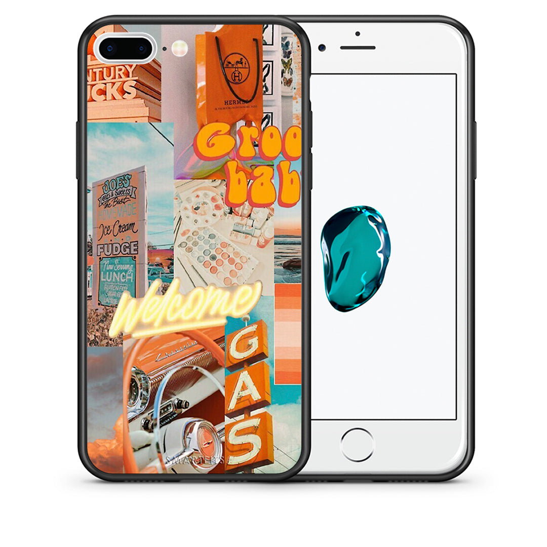 Θήκη Αγίου Βαλεντίνου iPhone 7 Plus / 8 Plus Groovy Babe από τη Smartfits με σχέδιο στο πίσω μέρος και μαύρο περίβλημα | iPhone 7 Plus / 8 Plus Groovy Babe case with colorful back and black bezels