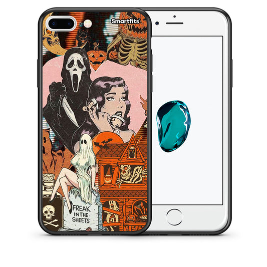 Θήκη iPhone 7 Plus / 8 Plus Halloween Collage από τη Smartfits με σχέδιο στο πίσω μέρος και μαύρο περίβλημα | iPhone 7 Plus / 8 Plus Halloween Collage case with colorful back and black bezels