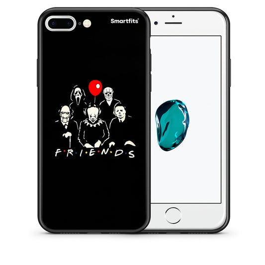 Θήκη iPhone 7 Plus / 8 Plus Halloween Friends από τη Smartfits με σχέδιο στο πίσω μέρος και μαύρο περίβλημα | iPhone 7 Plus / 8 Plus Halloween Friends case with colorful back and black bezels