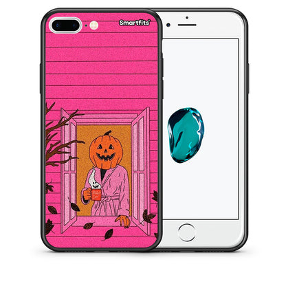 Θήκη iPhone 7 Plus / 8 Plus Halloween Pumpkin Lady από τη Smartfits με σχέδιο στο πίσω μέρος και μαύρο περίβλημα | iPhone 7 Plus / 8 Plus Halloween Pumpkin Lady case with colorful back and black bezels