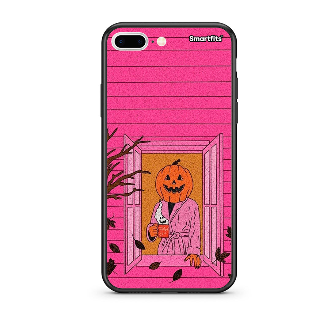 iPhone 7 Plus / 8 Plus Halloween Pumpkin Lady Θήκη από τη Smartfits με σχέδιο στο πίσω μέρος και μαύρο περίβλημα | Smartphone case with colorful back and black bezels by Smartfits