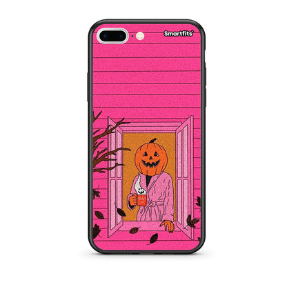 iPhone 7 Plus / 8 Plus Halloween Pumpkin Lady Θήκη από τη Smartfits με σχέδιο στο πίσω μέρος και μαύρο περίβλημα | Smartphone case with colorful back and black bezels by Smartfits