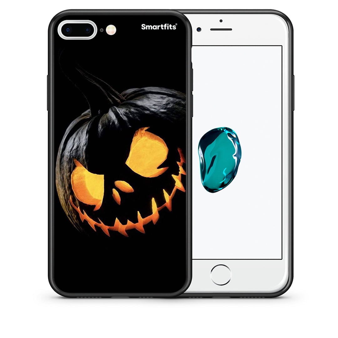 Θήκη iPhone 7 Plus / 8 Plus Halloween Scary Pumpkin από τη Smartfits με σχέδιο στο πίσω μέρος και μαύρο περίβλημα | iPhone 7 Plus / 8 Plus Halloween Scary Pumpkin case with colorful back and black bezels