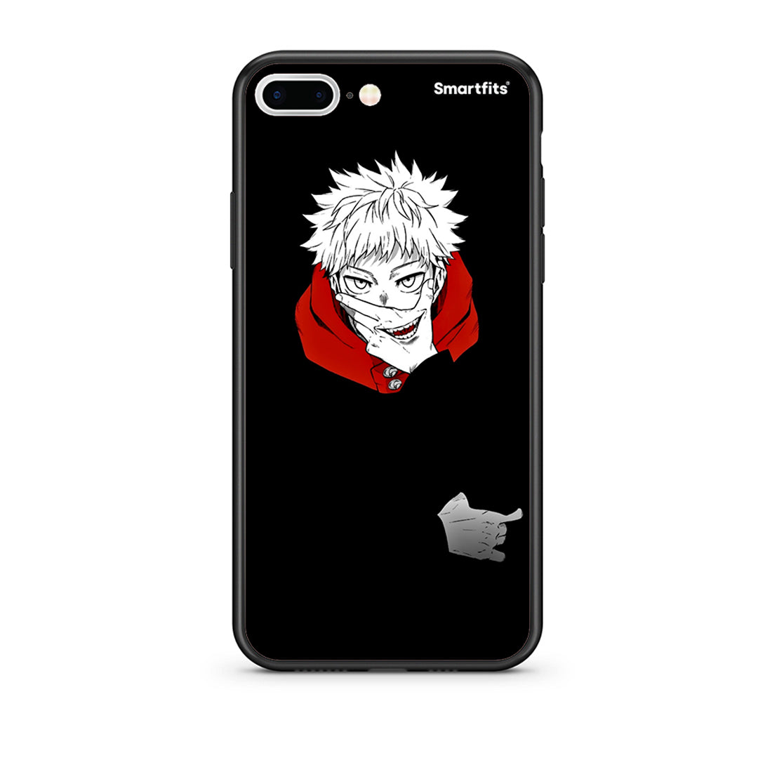 iPhone 7 Plus/8 Plus Itadori Anime θήκη από τη Smartfits με σχέδιο στο πίσω μέρος και μαύρο περίβλημα | Smartphone case with colorful back and black bezels by Smartfits