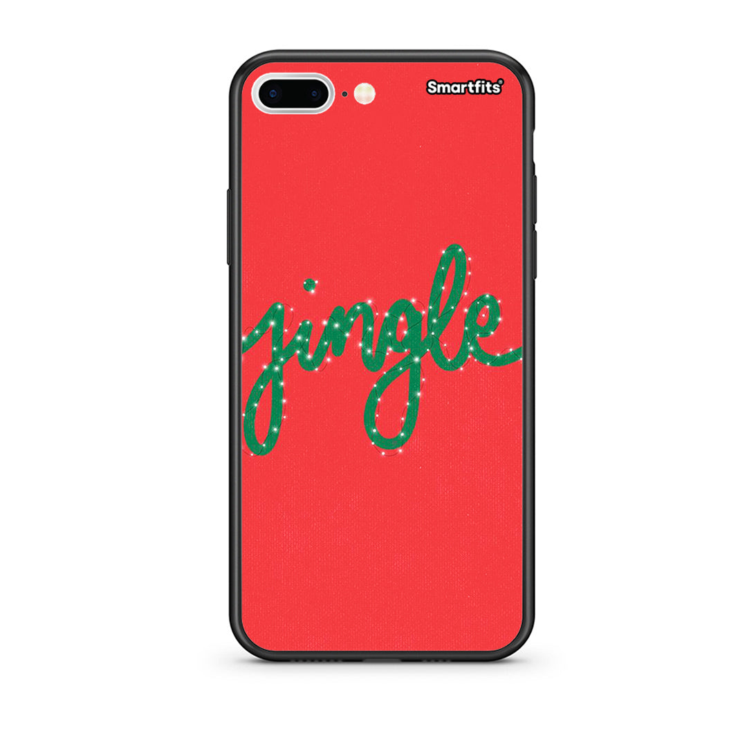 iPhone 7 Plus/8 Plus Jingle Xmas θήκη από τη Smartfits με σχέδιο στο πίσω μέρος και μαύρο περίβλημα | Smartphone case with colorful back and black bezels by Smartfits