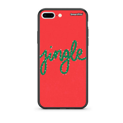 iPhone 7 Plus/8 Plus Jingle Xmas θήκη από τη Smartfits με σχέδιο στο πίσω μέρος και μαύρο περίβλημα | Smartphone case with colorful back and black bezels by Smartfits