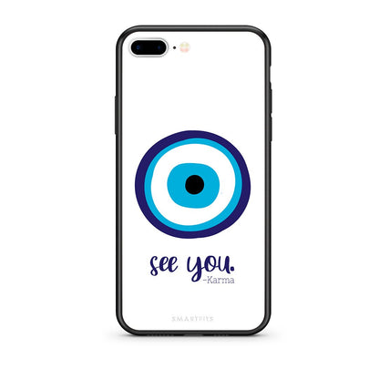 iPhone 7 Plus/8 Plus Karma Says θήκη από τη Smartfits με σχέδιο στο πίσω μέρος και μαύρο περίβλημα | Smartphone case with colorful back and black bezels by Smartfits