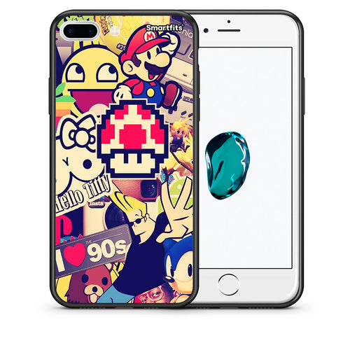 Θήκη iPhone 7 Plus/8 Plus Love The 90s από τη Smartfits με σχέδιο στο πίσω μέρος και μαύρο περίβλημα | iPhone 7 Plus/8 Plus Love The 90s case with colorful back and black bezels