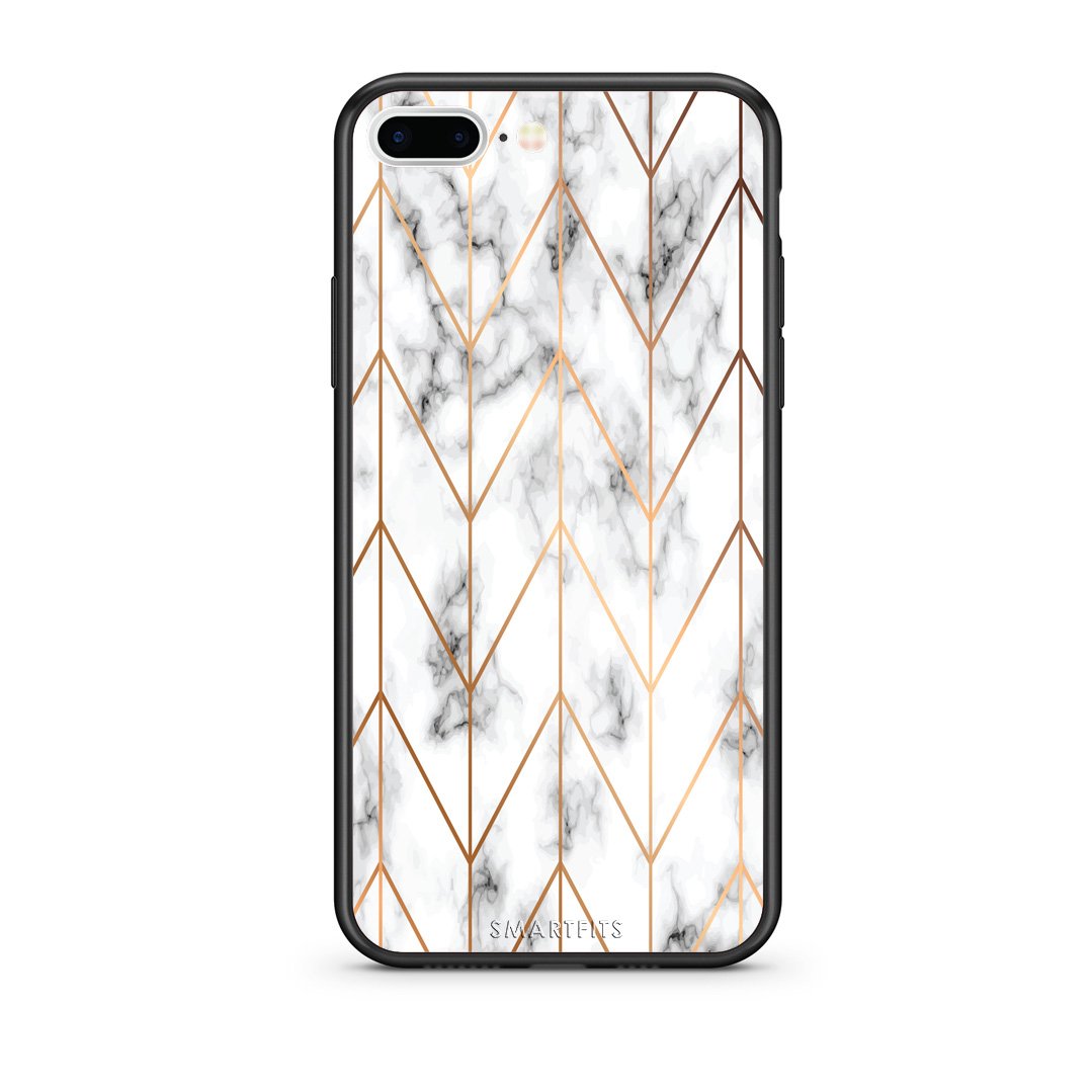 44 - iPhone 7 Plus/8 Plus Gold Geometric Marble case, cover, bumper