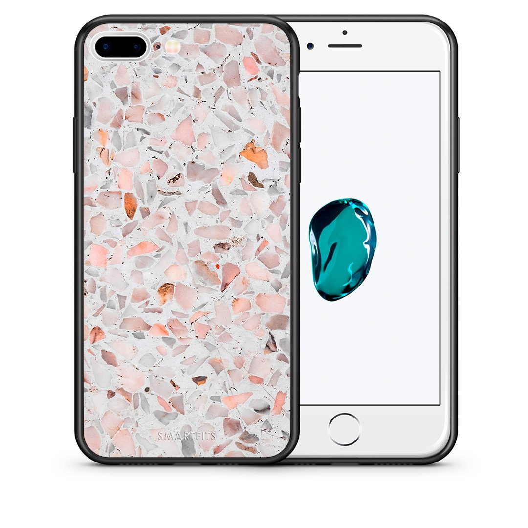 Θήκη iPhone 7 Plus/8 Plus Marble Terrazzo από τη Smartfits με σχέδιο στο πίσω μέρος και μαύρο περίβλημα | iPhone 7 Plus/8 Plus Marble Terrazzo case with colorful back and black bezels