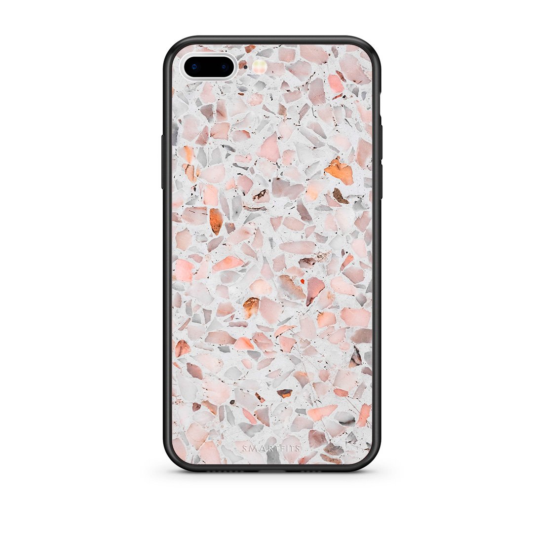 iPhone 7 Plus/8 Plus Marble Terrazzo θήκη από τη Smartfits με σχέδιο στο πίσω μέρος και μαύρο περίβλημα | Smartphone case with colorful back and black bezels by Smartfits