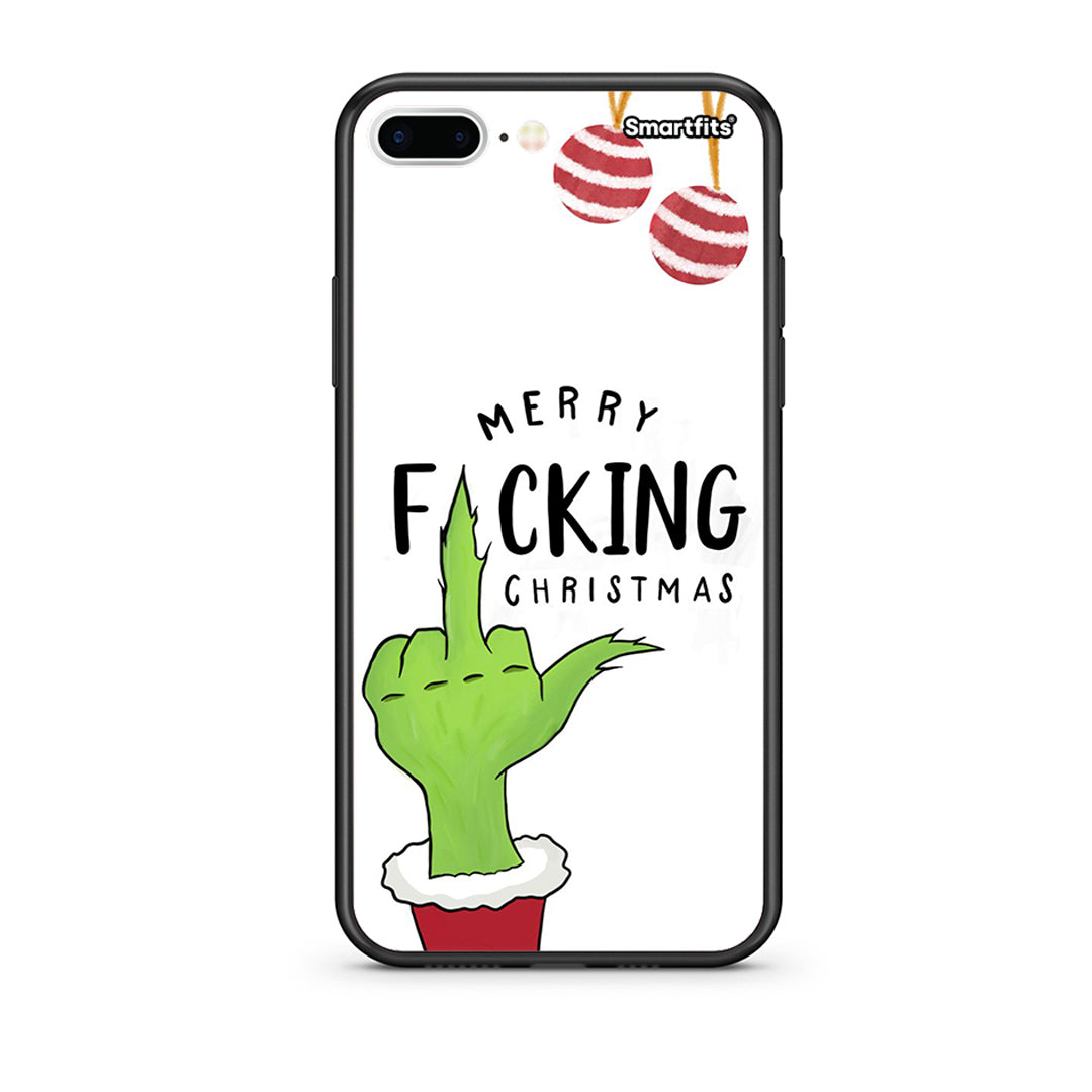 iPhone 7 Plus/8 Plus Merry F Xmas θήκη από τη Smartfits με σχέδιο στο πίσω μέρος και μαύρο περίβλημα | Smartphone case with colorful back and black bezels by Smartfits