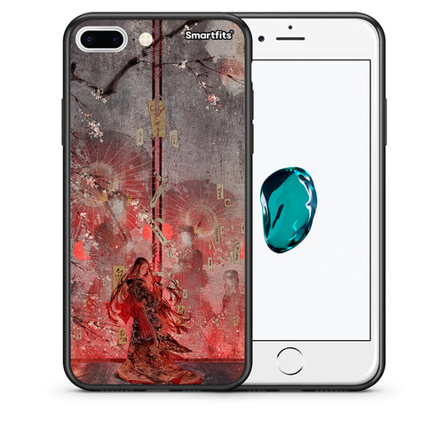 Θήκη iPhone 7 Plus/8 Plus Nezuko Kamado από τη Smartfits με σχέδιο στο πίσω μέρος και μαύρο περίβλημα | iPhone 7 Plus/8 Plus Nezuko Kamado case with colorful back and black bezels